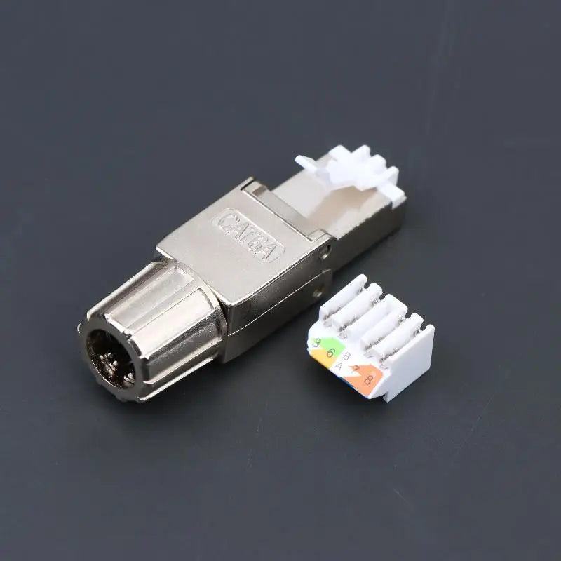 Tool-Free RJ45 Zinc Alloy Shielded Connectors | 3 Colors RJ45 Network Connector Qme CAT6A