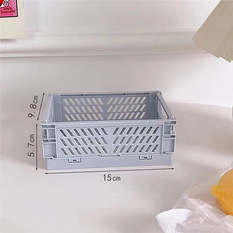 Collapsible Desk Storage Box & Desktop Organizer Crate Collapsible Storage Crate Qme