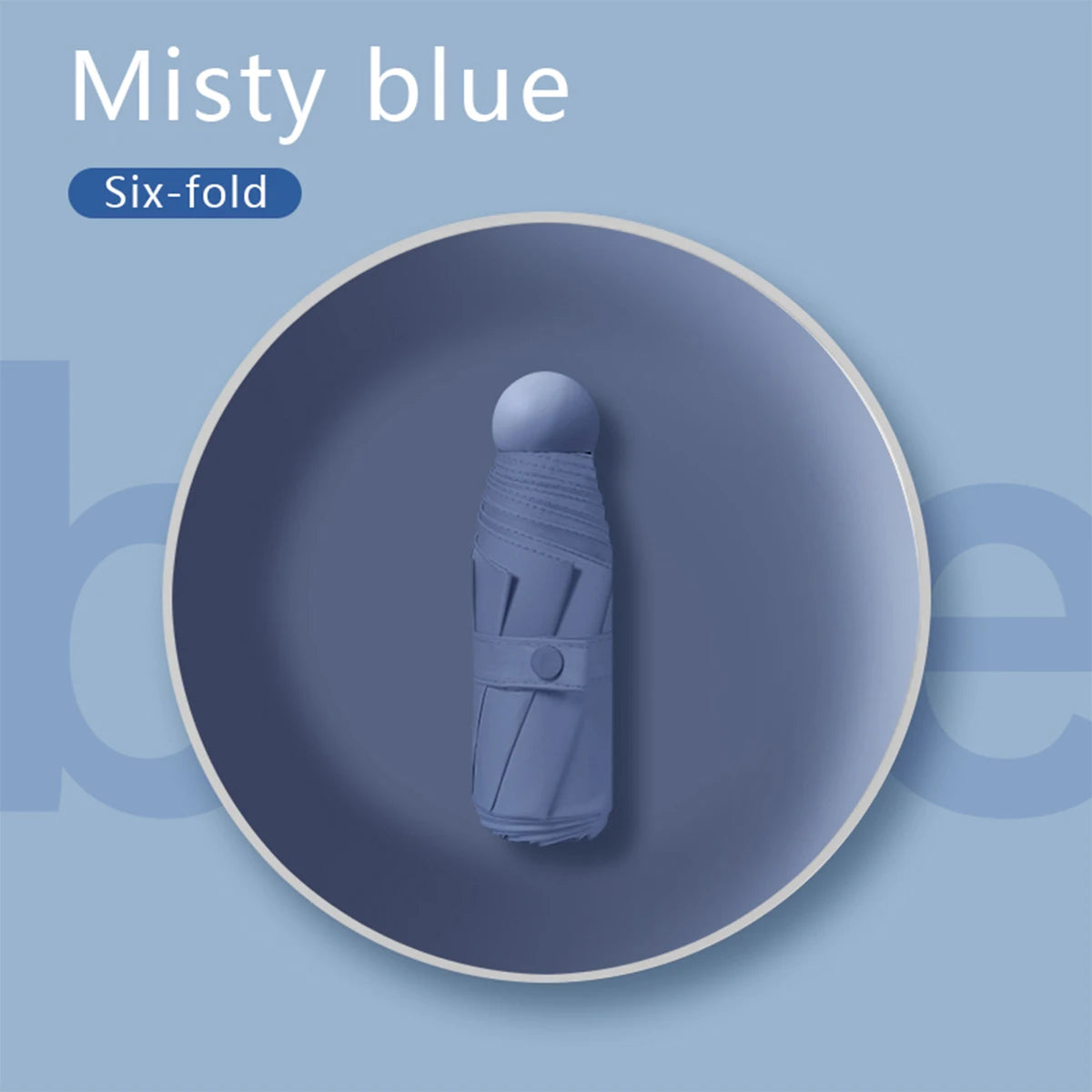 Mini Capsule Umbrella – Ultra-Light UV Blocking Sun Shade Compact Sun Umbrella Qst Mist Blue 6K Iron