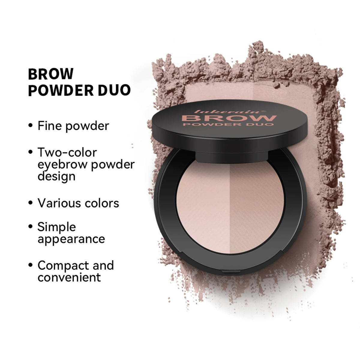 6-Color Duo Eyebrow Powder – Natural Brow & Contour Shade Eyebrow Powder Qst