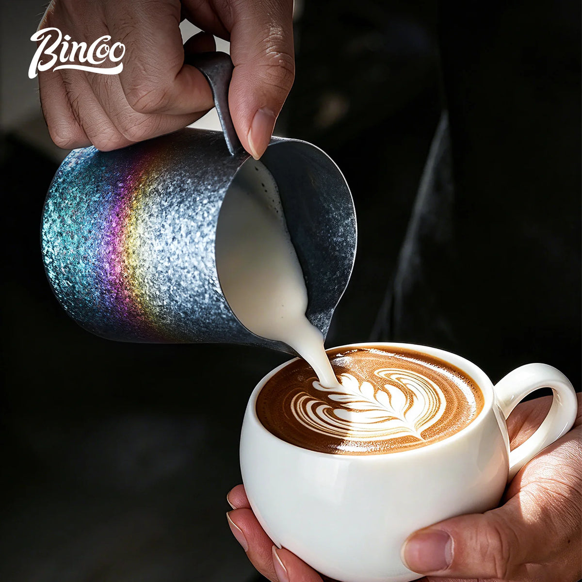 Bincoo Pure Titanium Milk Frothing Pitcher – Latte Art Jug Milk Frothing Pitcher Qst