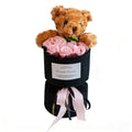 Rose Bear Bouquet Artificial Flowers – Cute Gift & Home Decor Artificial Flower Decor Qme Pink