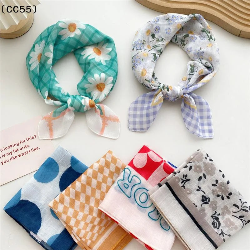 58cm Square Scarf – Handkerchief Print Neck, Hair & Bag Wrap Square Neck Scarf Qst
