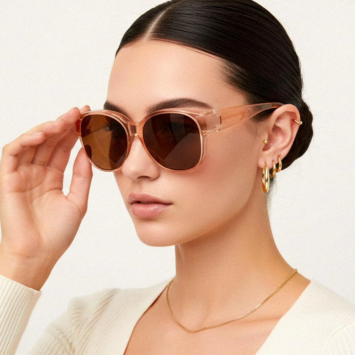 VOPHA Oversized Fit-Over Sunglasses UV400 Polarized | Unisex Fit-Over Sunglasses Qst 1PC-Tea