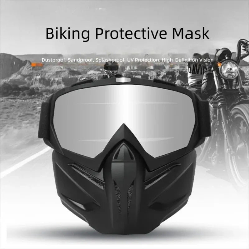 Vintage Motorcycle Helmet Face Mask – Windproof & Breathable Motorcycle Face Mask Qme