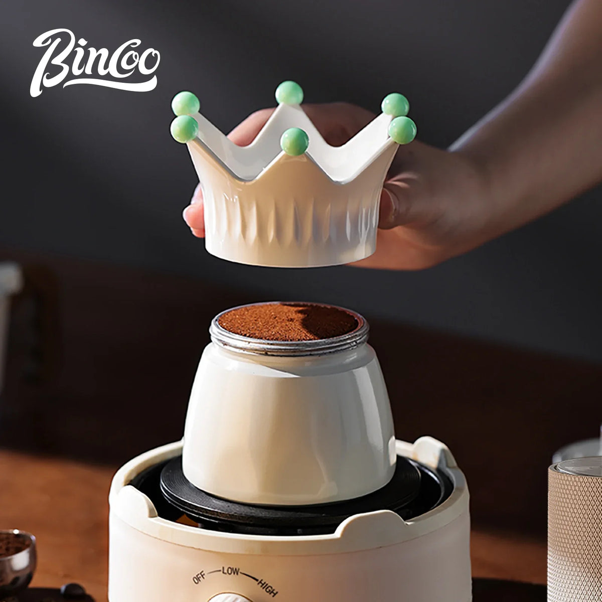 Bincoo Dual Valve Moka Pot & Manual Coffee Grinder Set Moka Pot Grinder Set Qst