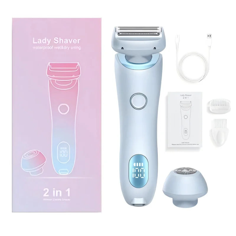 VIMYSHOW 2-in-1 Women's Electric Shaver – Wet & Dry Razor Women's Electric Shaver Qst Blue