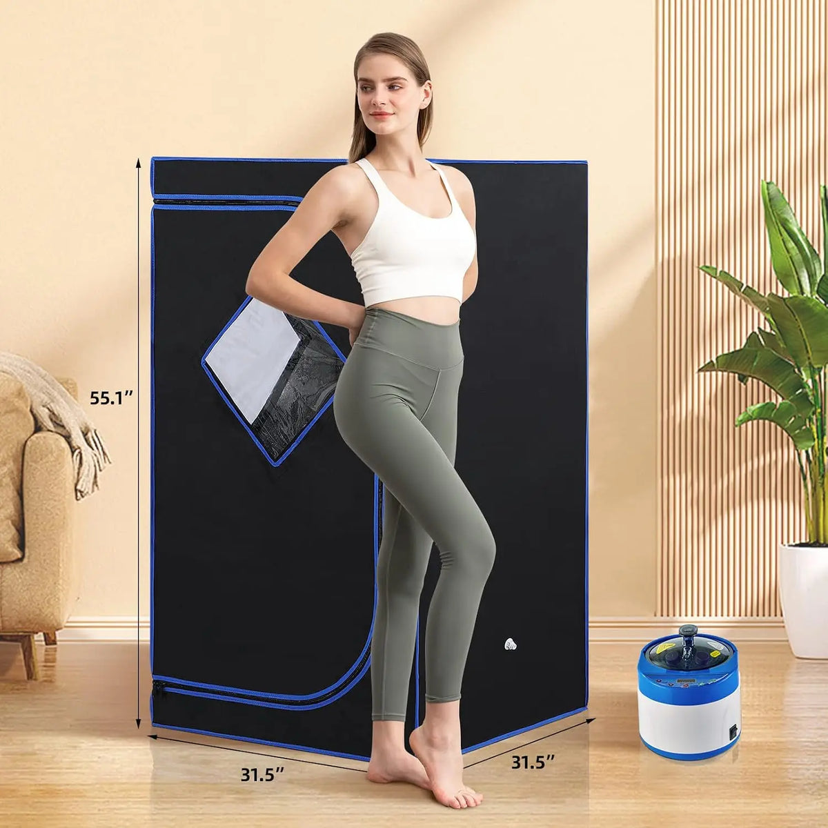 SMARTMAK Portable Steam Sauna Kit – 4L 1500W Home Spa Tent Portable Steam Sauna Qst