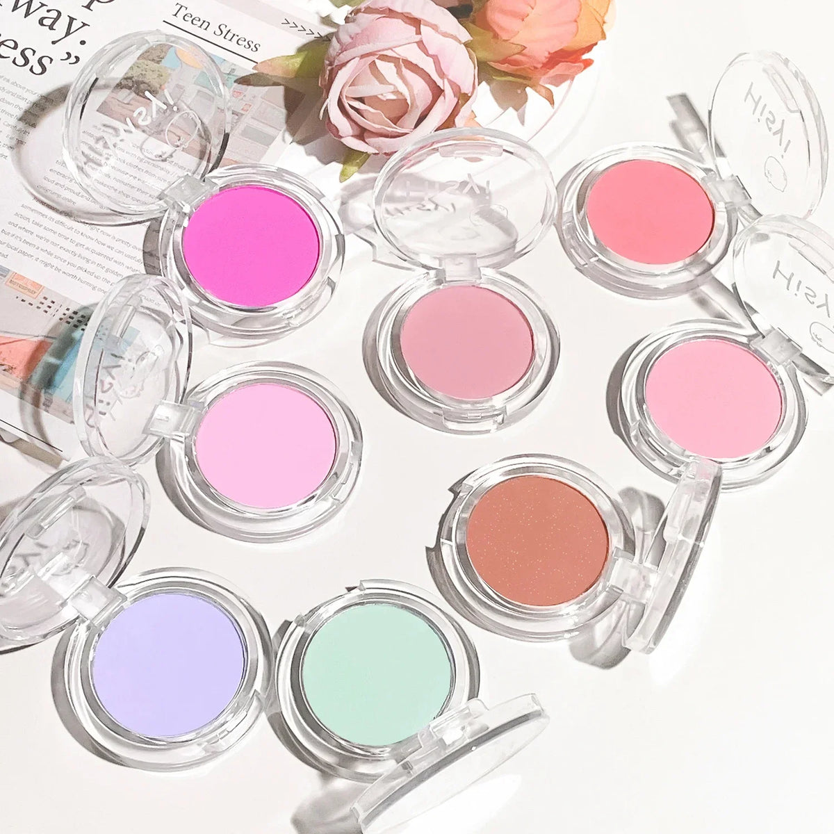 HISYI Matte Blush Palette – 16 Shades, Natural Radiant Finish Blush Palette Qme
