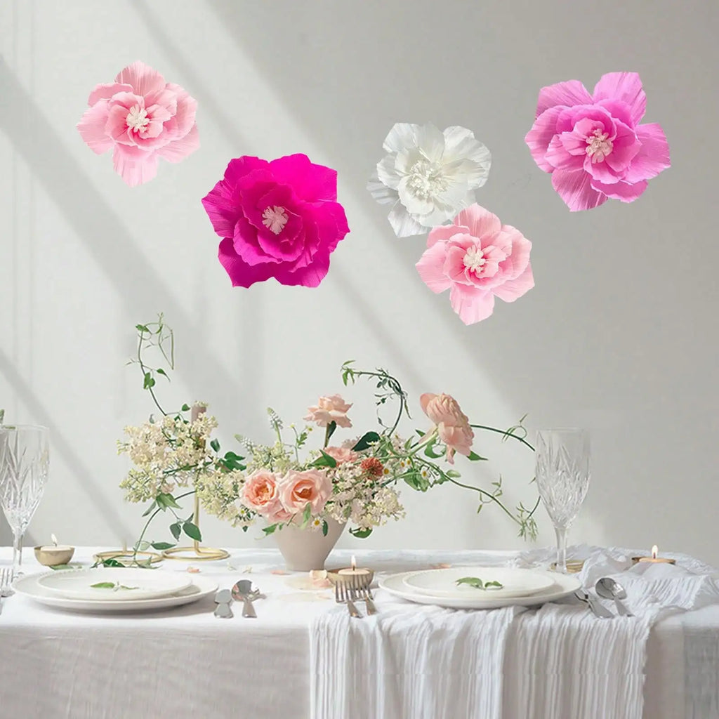 3D Crepe Paper Flowers – Colorful Wedding & Party Decor Paper Flower Decor Qme