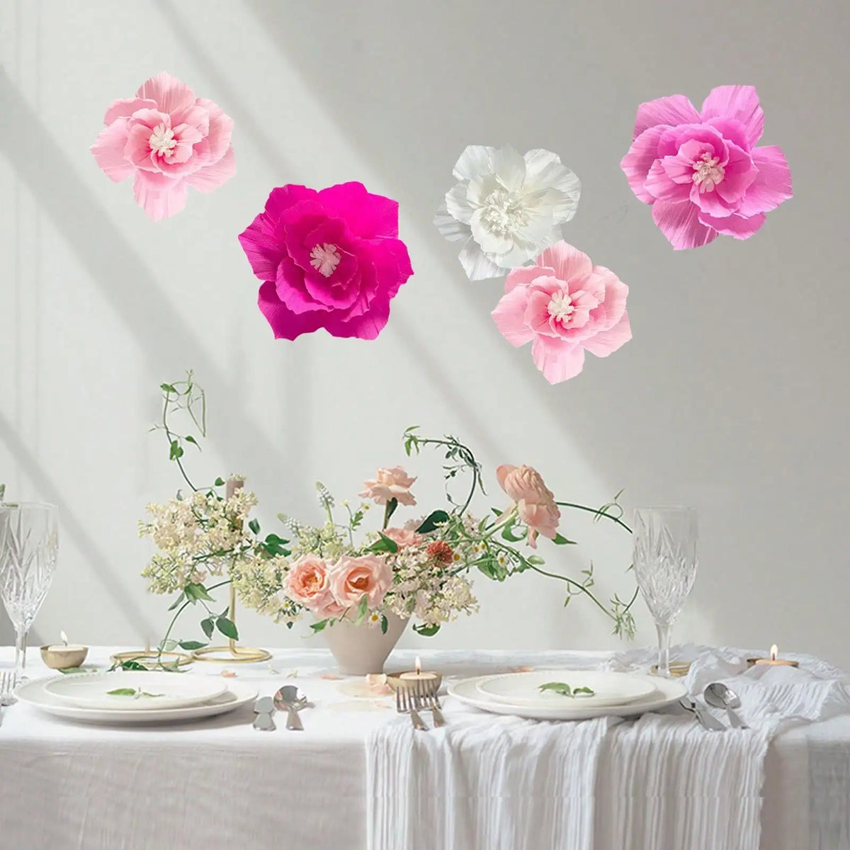 3D Crepe Paper Flowers – Colorful Wedding & Party Decor Paper Flower Decor Qme
