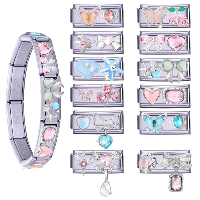 Zircon Starfish Butterfly Hand Chain Bracelet | Stainless Steel Charm Bracelet Qme