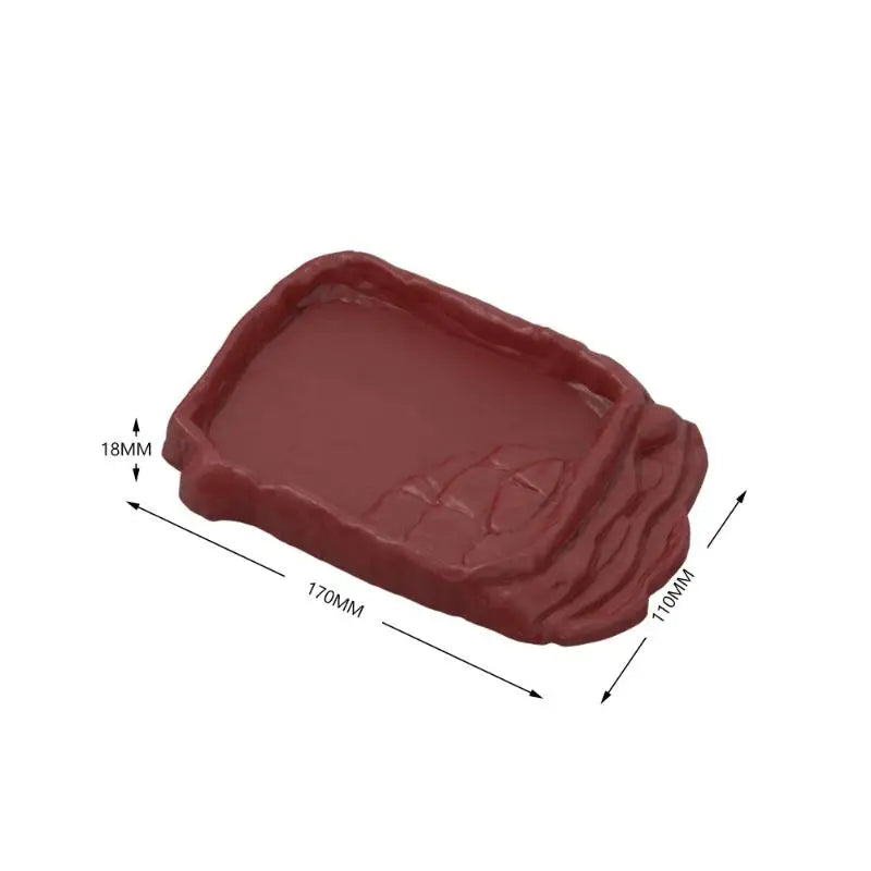 Reptile Water Dish with Anti-Slip Rock Ladder | Turtle Gecko Bowl Reptile Water Dish Qst 10