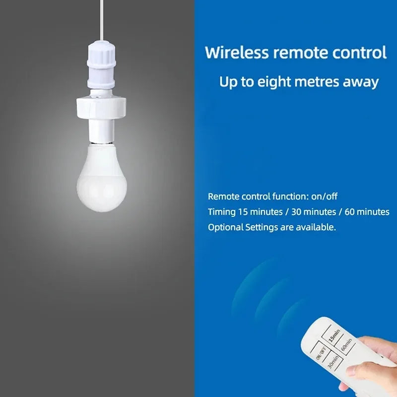 E27 Wireless Remote Smart Timer Lamp Holder 110V 220V | Qme Smart Timer Switch Qme