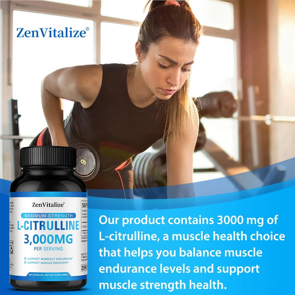 ZENVITALIZE L-Citrulline Supplement – Energy & Muscle Support Amino Acid Supplement Qst