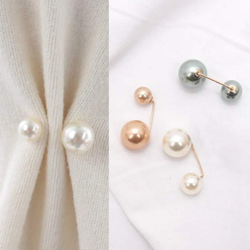Double Pearl Brooch Pin | Elegant Anti-Fade Women's Brooch Pearl Brooch Pin Qme