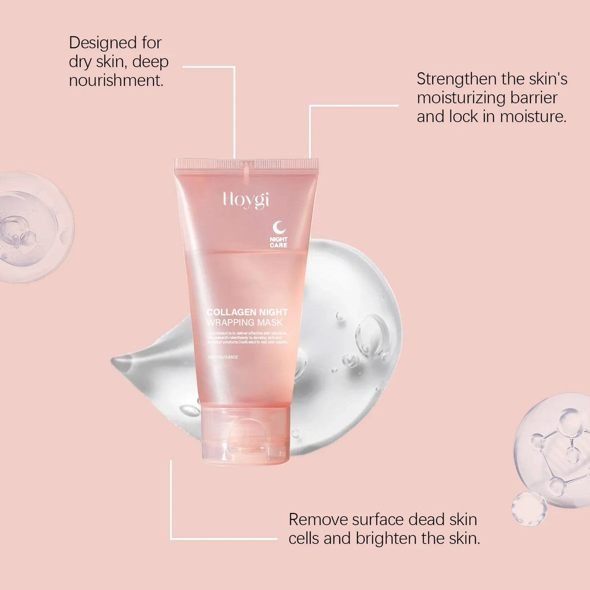Collagen Night Peel-Off Gel Face Mask – Moisturizing & Firming Peel-Off Face Mask Qme