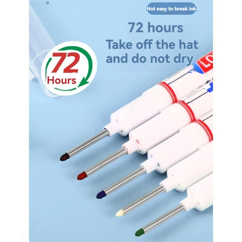 Deep Hole Long Nib Marker Pens – Waterproof 8-Pack Deep Hole Marker Pen Qme