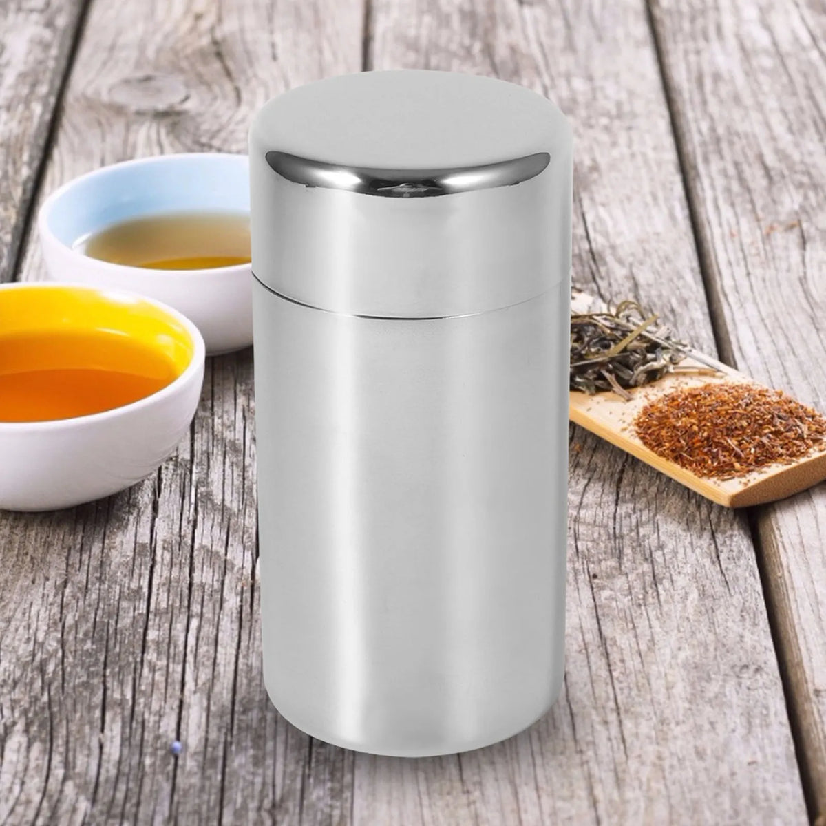 Stainless Steel Airtight Tea & Coffee Canister Storage Tin Airtight Storage Canister Qme