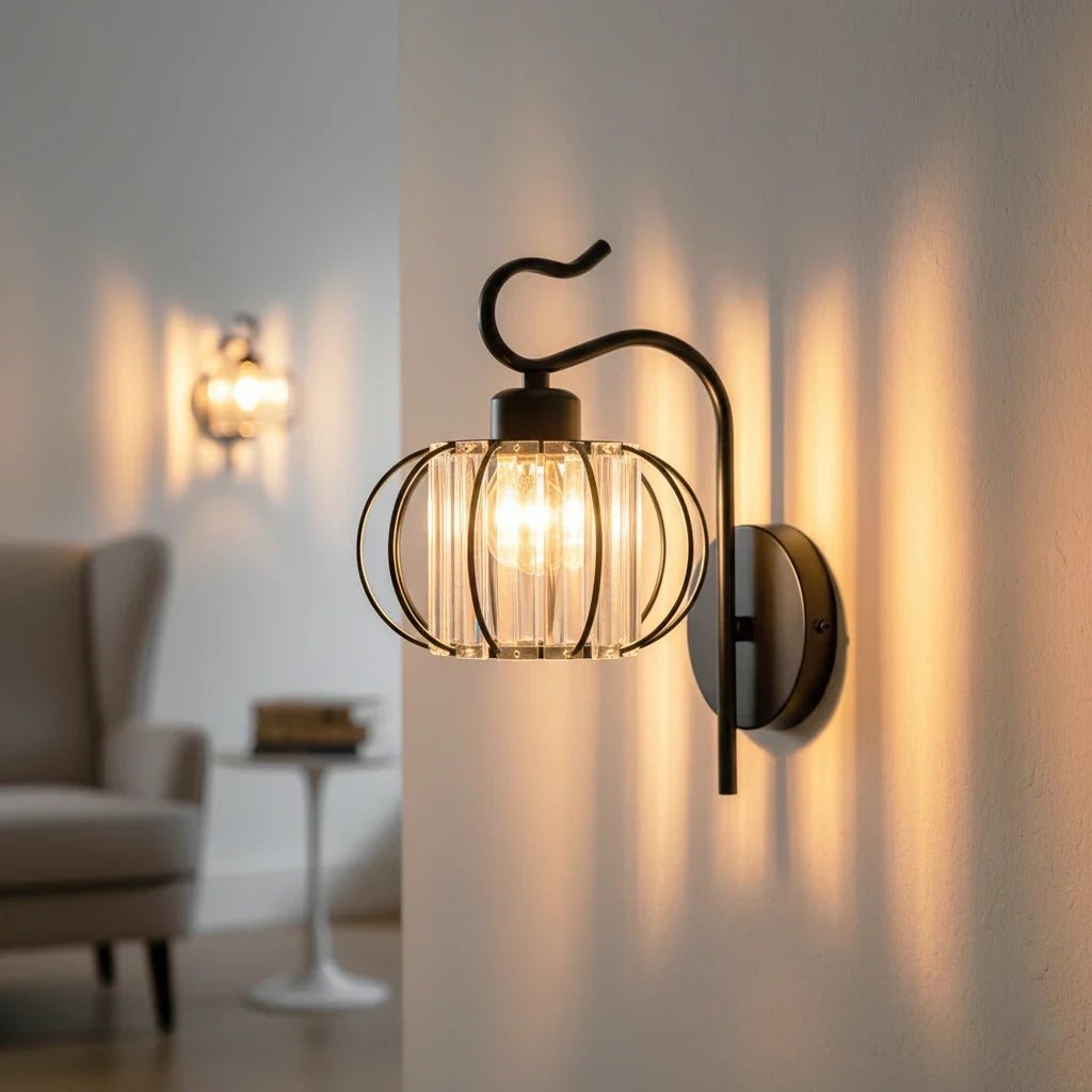 Modern Gold Crystal Wall Sconce | Nordic LED Wall Lamp Crystal Wall Sconce Qme