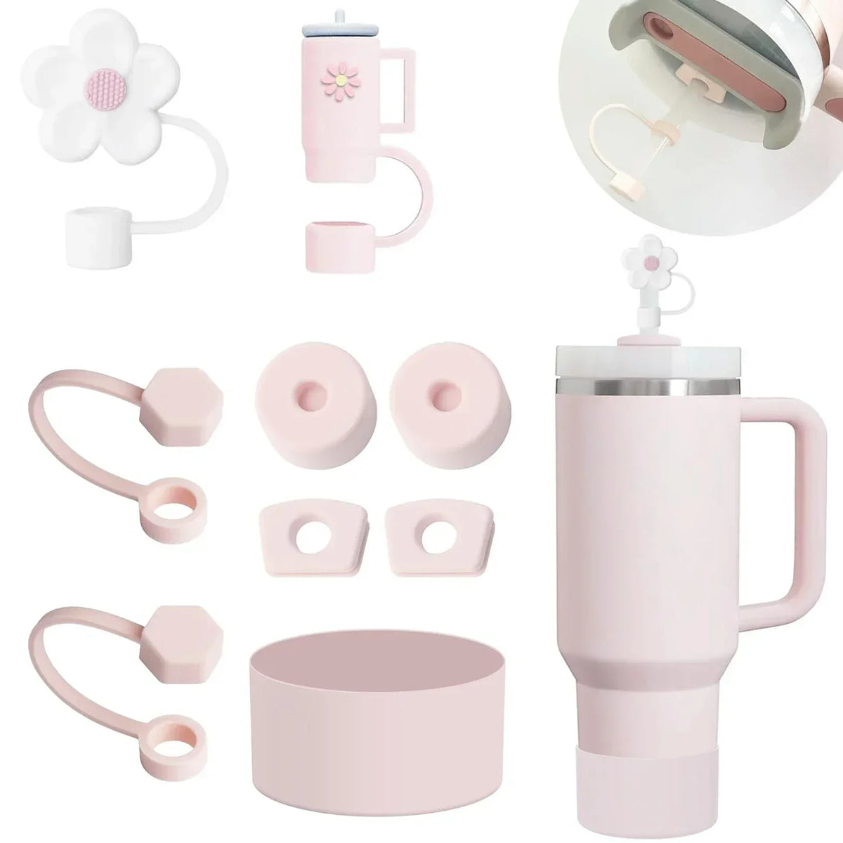 Silicone Straw Cover Caps & Spill Stopper Set – 9 Pcs Straw Cover Cap Set Qme 01