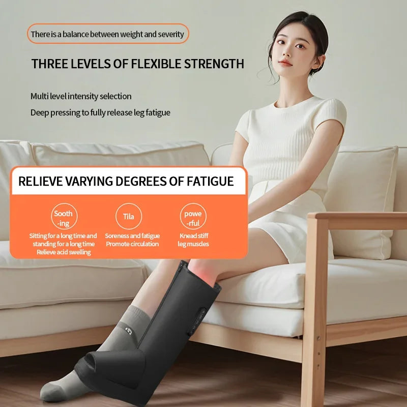 Wireless Air Compression Massage Boots with Heat | 3-Speed Leg Compression Massager Qst