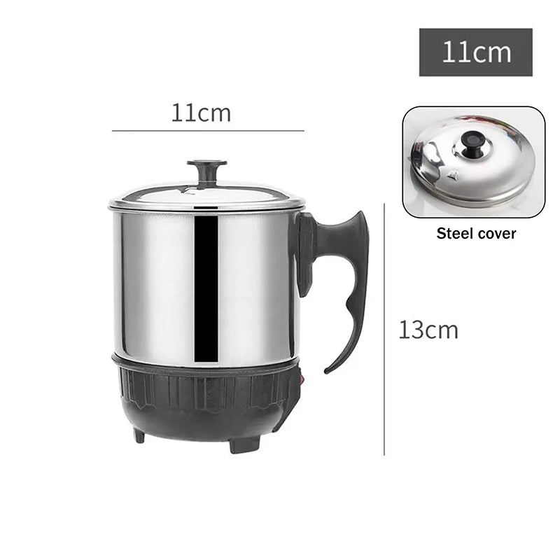 Mini Portable Electric Heating Cup Kettle – Anti-Dry-Boil Electric Travel Kettle Qst 11cm steel cover