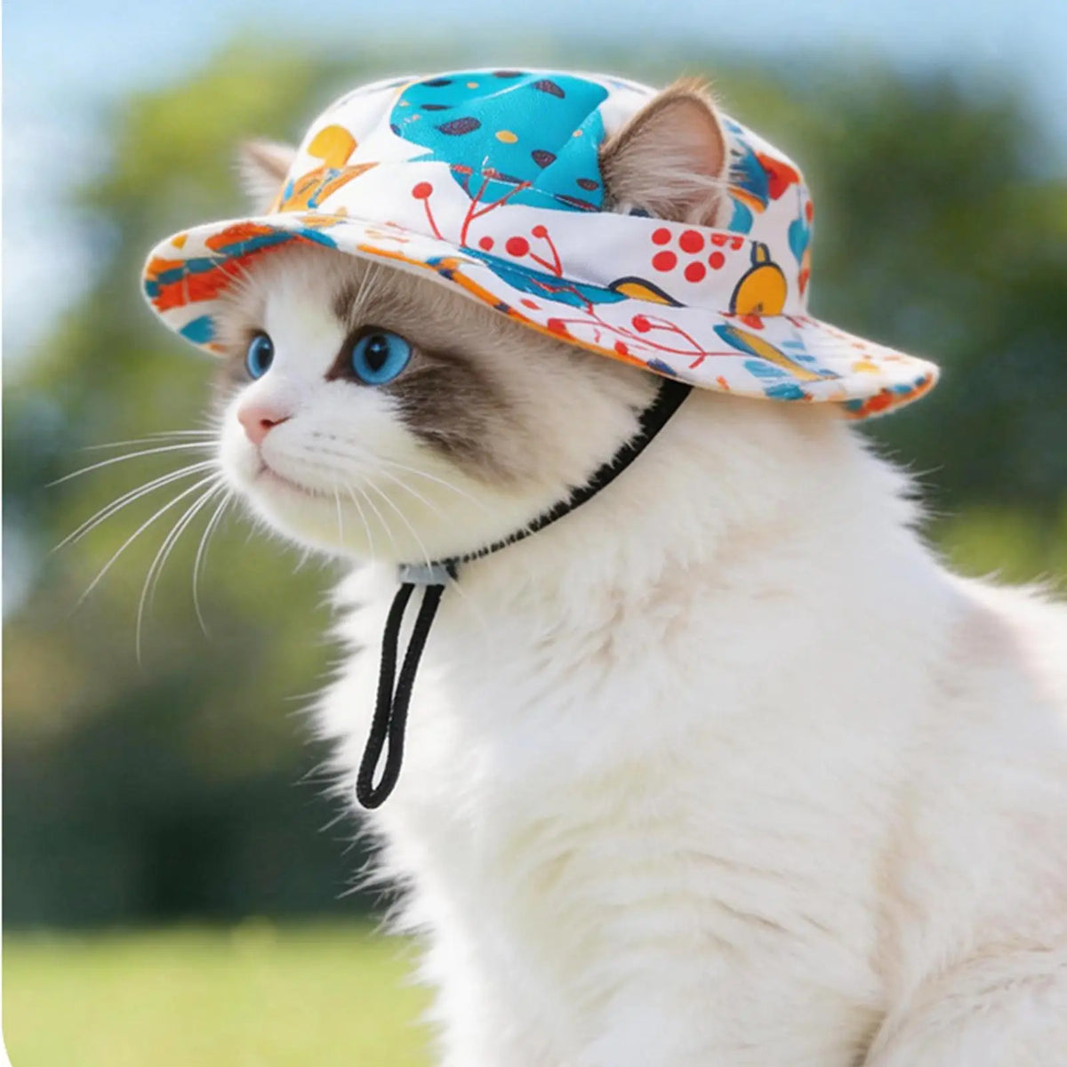 Pet Sun Hat Round Brim with Ear Holes for Cats & Dogs Pet Sun Hat Qme