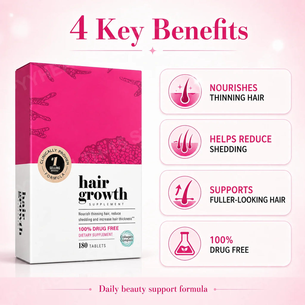 Hair Support Supplements – Biotin & Marine Collagen, 180 Tablets Hair Beauty Supplement Qst