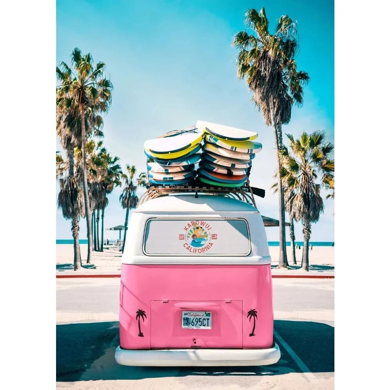 Surfing Beach Canvas Wall Art – Ocean Waves Summer Poster Canvas Wall Art Qst