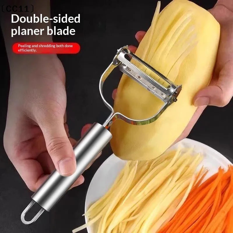 Dual-Blade Stainless Steel Vegetable Peeler & Julienne Slicer Vegetable Peeler Qme