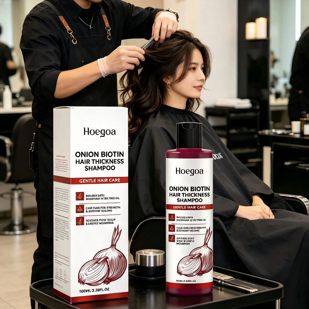 Hoegoa Biotin Onion Rosemary Shampoo – Thicker Stronger Hair Hair Growth Shampoo Qst