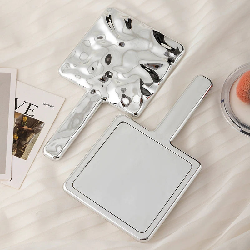 Liquid Shape Square Handheld Makeup Mirror – Salon & Vanity Handheld Vanity Mirror Qst