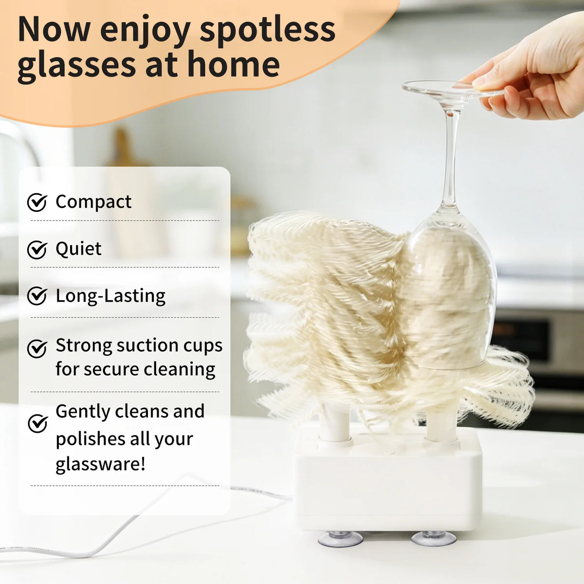 Electric Glass Cup Polisher – Automatic Glassware Cleaner Glassware Cleaner Machine Qst