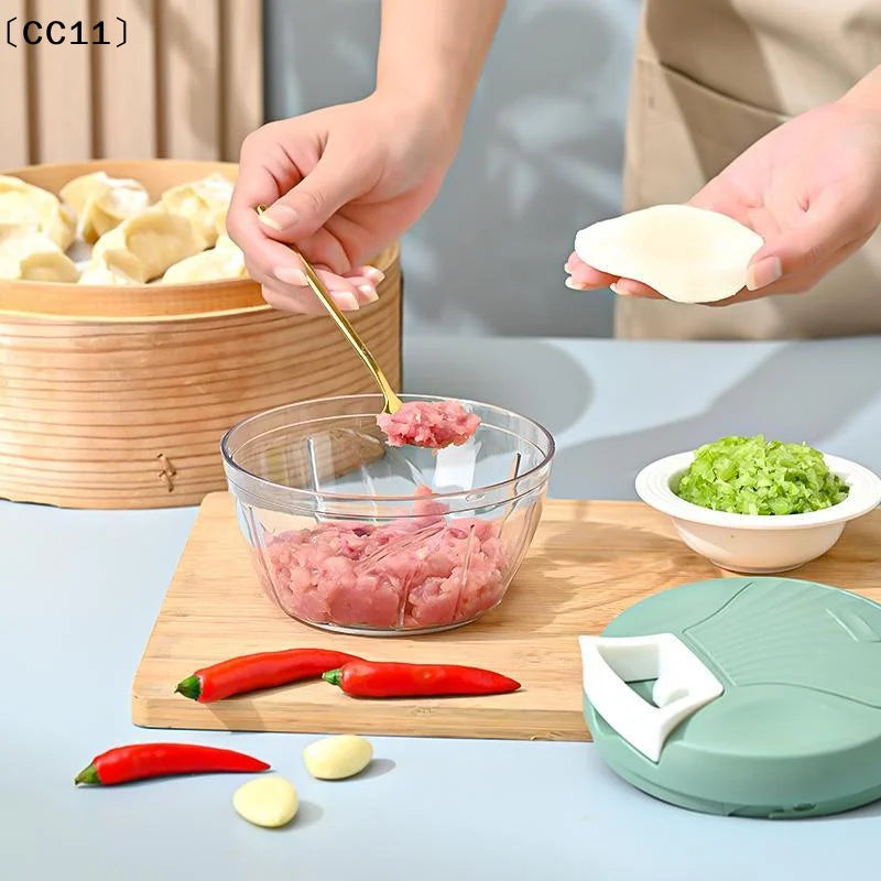 Manual Pull Food Chopper – Stainless Steel Garlic Mincer Manual Food Chopper Qme