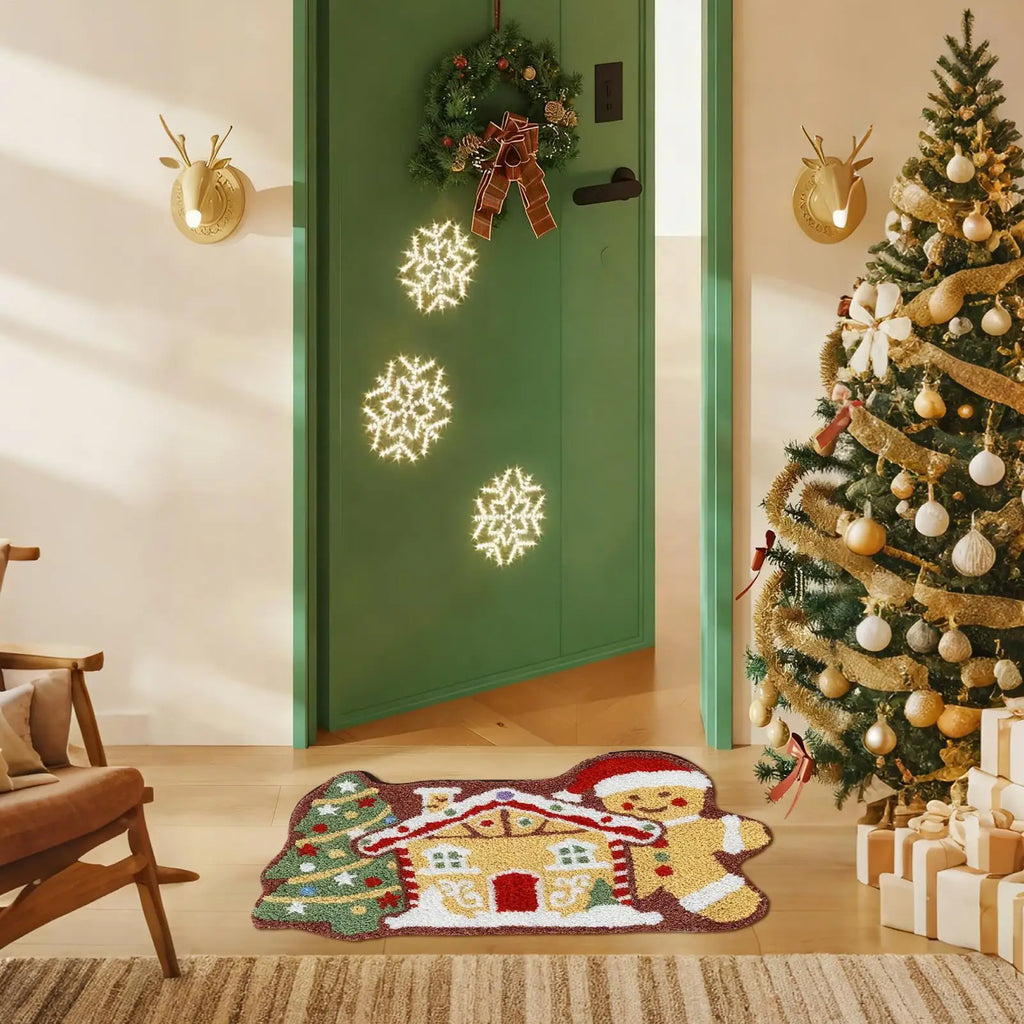 Gingerbread Christmas Doormat – Soft Non-Slip Mat 24x16 In Christmas Doormat Qme
