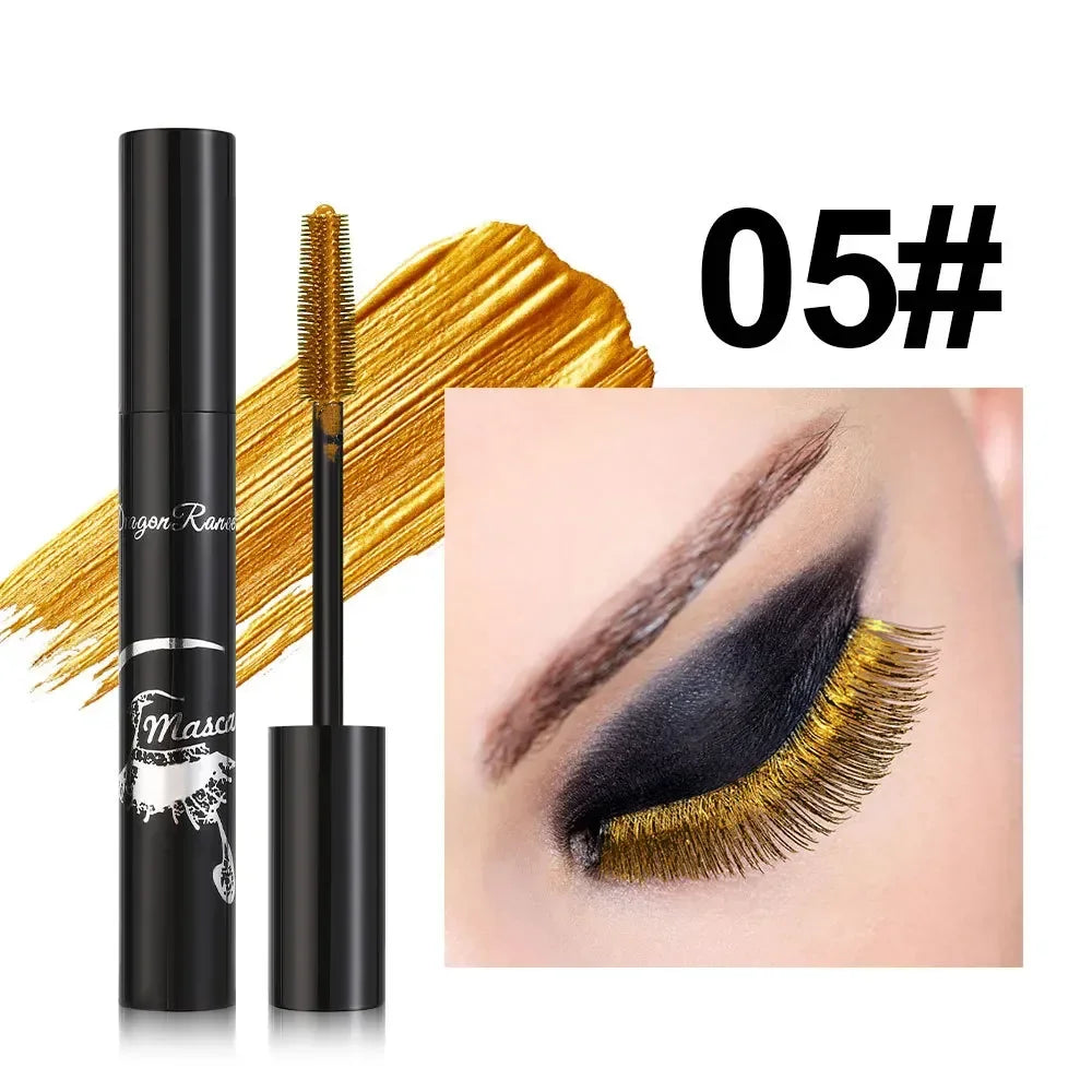 Colorful Glitter Mascara – Waterproof, Long-Lasting, 8 Shades Colored Glitter Mascara Qme 05 Gold