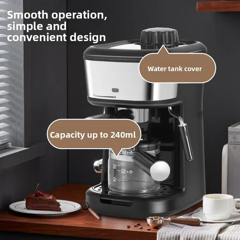 HAOYUNMA Semi-Automatic Espresso Machine 240V | Home Coffee Espresso Machine Qst