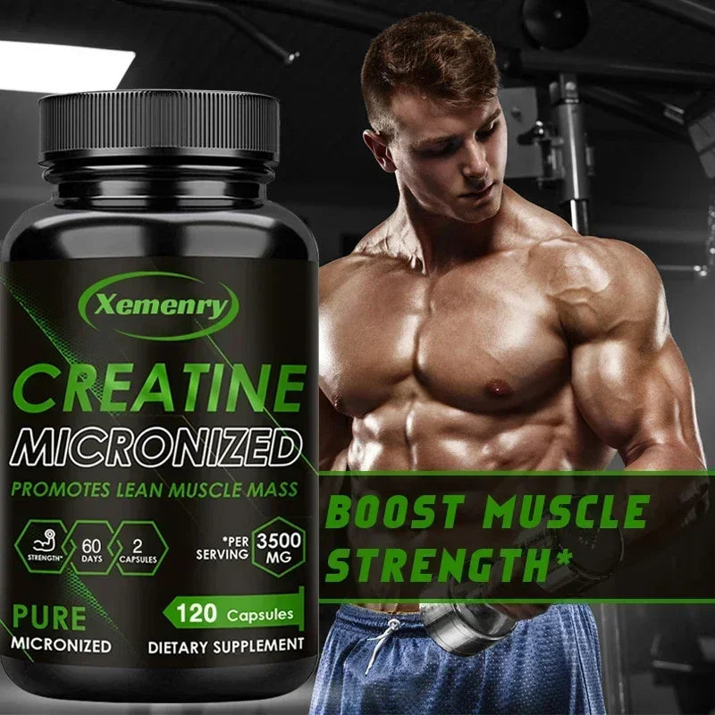 Xemenry Creatine Monohydrate Capsules – Muscle & Endurance Creatine Supplement Qst
