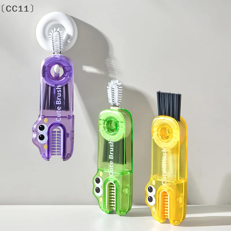 Crocodile Cup Lid Crevice Cleaning Brush 3-in-1 Set Crevice Cleaning Brush Qme