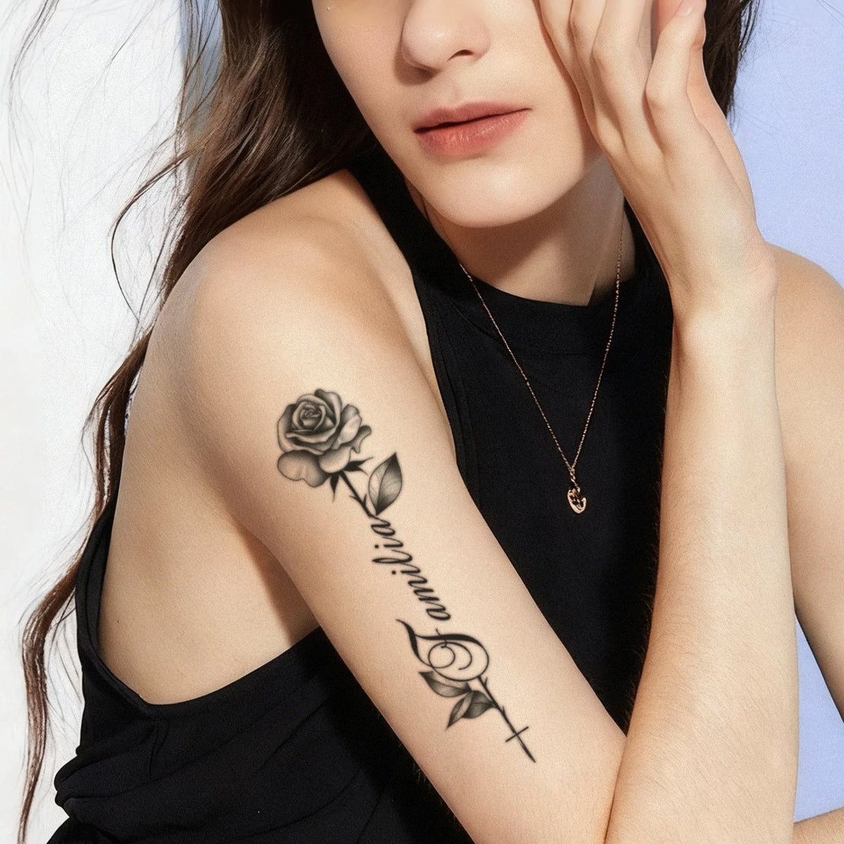 Minimalist Leaf Vine Temporary Tattoo Sticker – Waterproof Fine Line Temporary Tattoo Sticker Qme