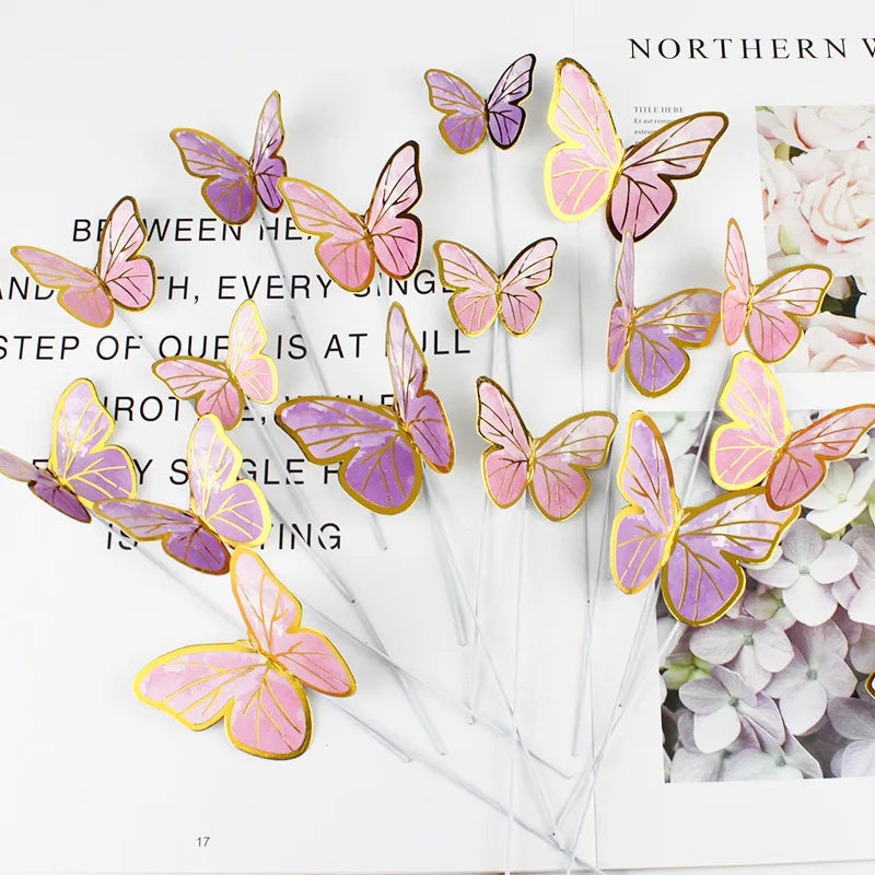 Butterfly Cake Toppers – Birthday, Wedding & Party Baking Cake Topper Set Qme