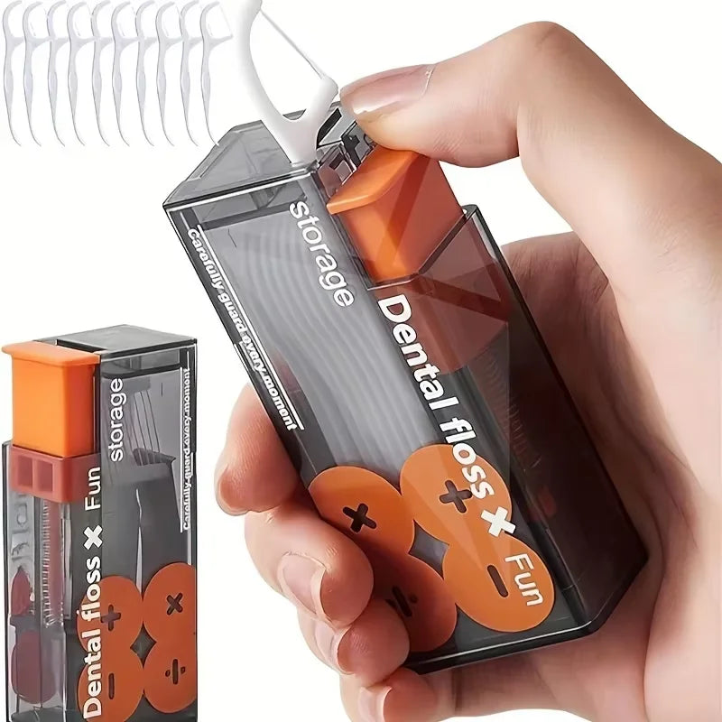 Pop-Up Dental Floss Dispenser – Portable 10-Pick Storage Box Dental Floss Dispenser Qst