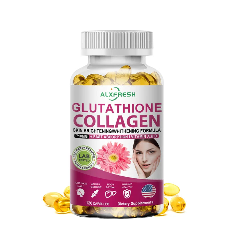 Alxfresh Collagen Glutathione Biotin Vitamins Capsules | 60-120ct Nutritional Supplement Qst 1X Bottle 60PCS