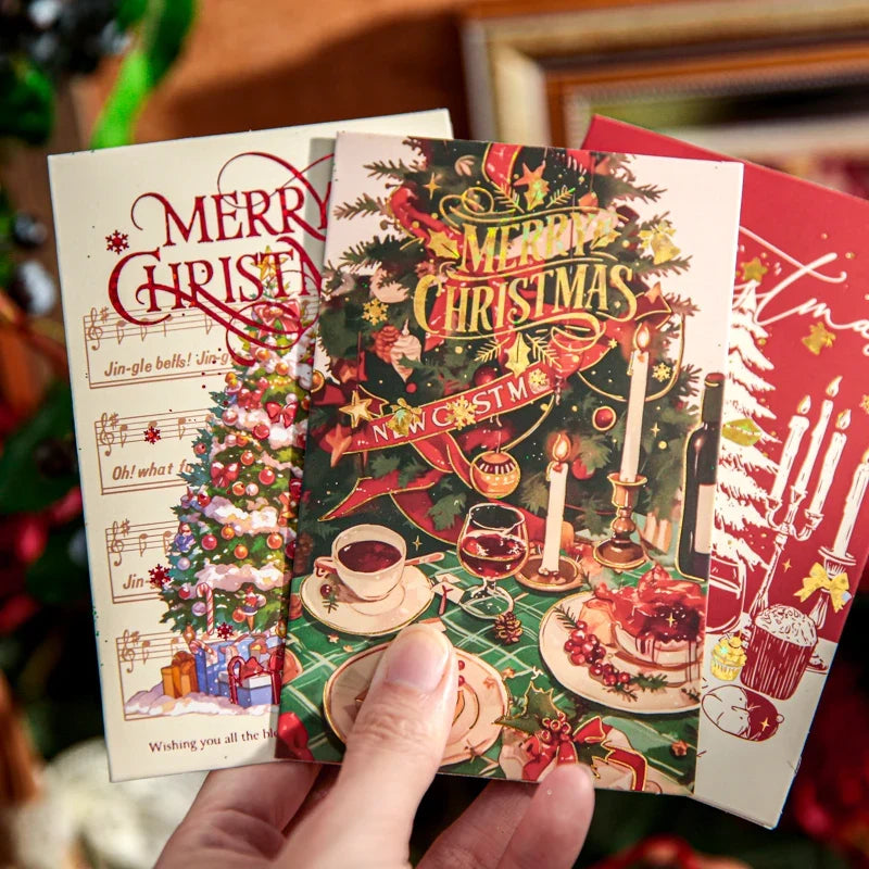 Christmas Greeting Card Single Sheet | Holiday Xmas Gift Wrap Christmas Greeting Card Qme