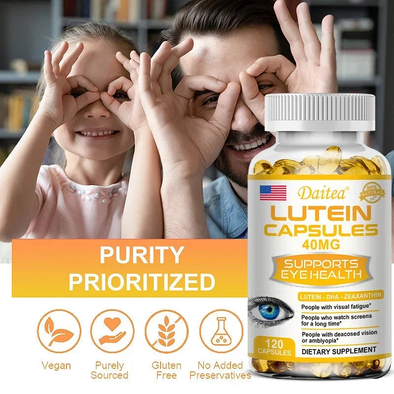 Daitea Lutein 40mg Eye Health Supplement – Non-GMO 120 Caps Eye Health Supplement Qst