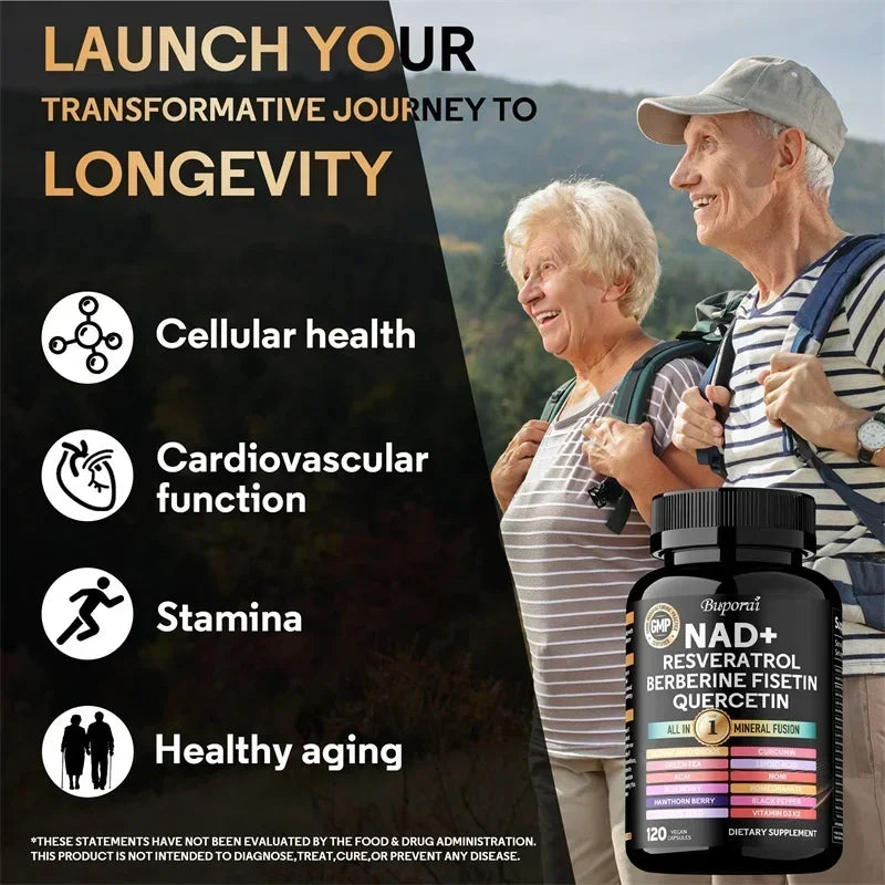 NAD+ Resveratrol Berberine 18-in-1 Supplement | Cellular Wellness Dietary Supplement Qst