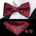 Men's Silk Jacquard Bow Tie, Pocket Square & Cufflinks Set Bow Tie Gift Set Qme LDLH0789