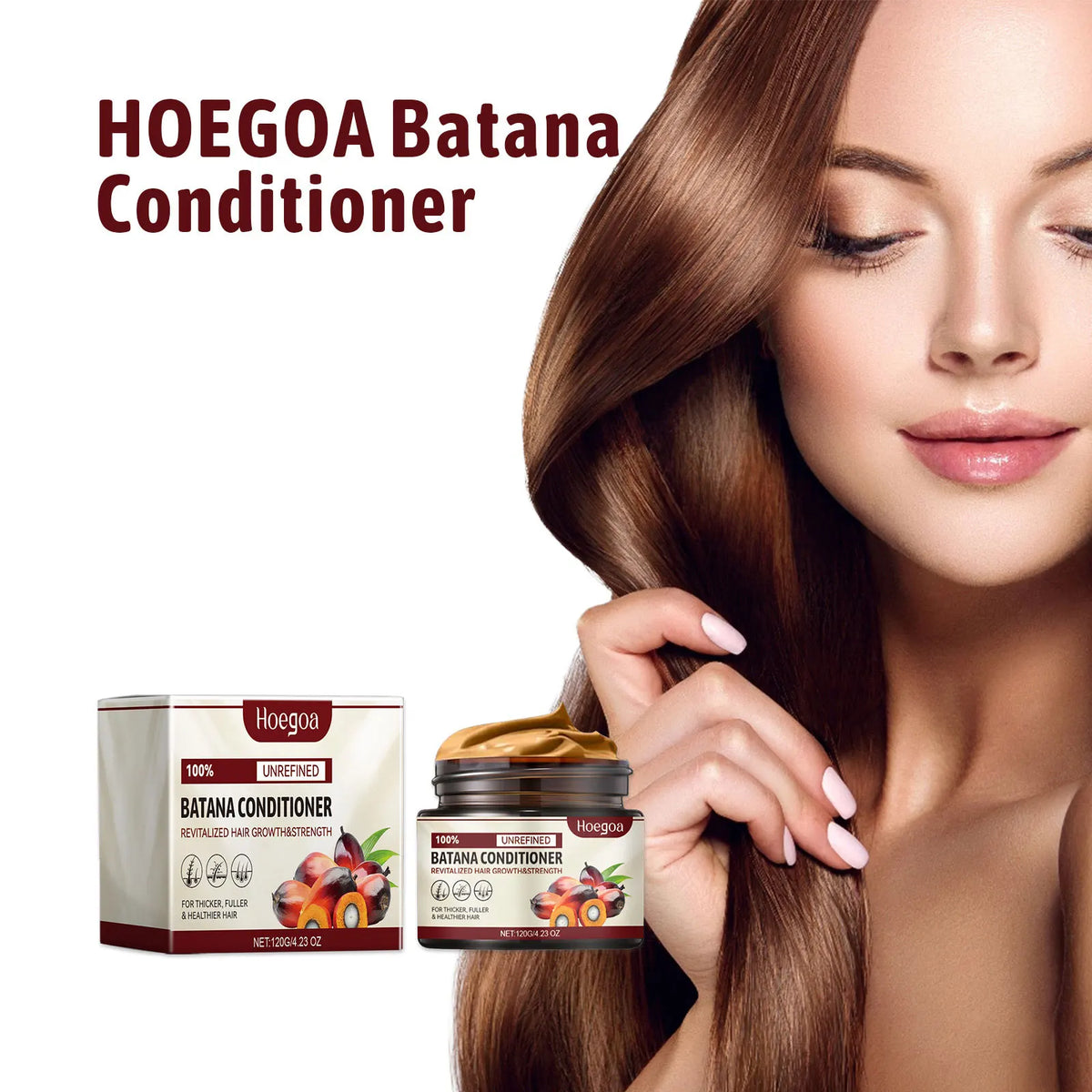HOEGOA Batana Oil Hair Conditioner – Smooth, Moisturize & Strengthen Hair Conditioner Qst