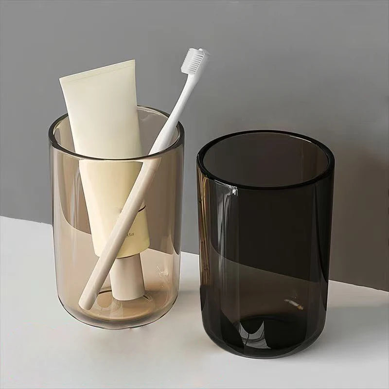Nordic Transparent Mouthwash Cup – Large Capacity Plastic Bathroom Rinse Cup Qst